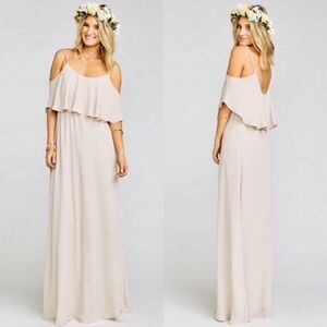 Show Me Your Mumu Beige Caitlin Ruffle Maxi Dress